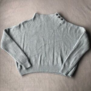 EnThread Mock Neck Knit Sweater with Buttons on Shoulder Womens Size Medium